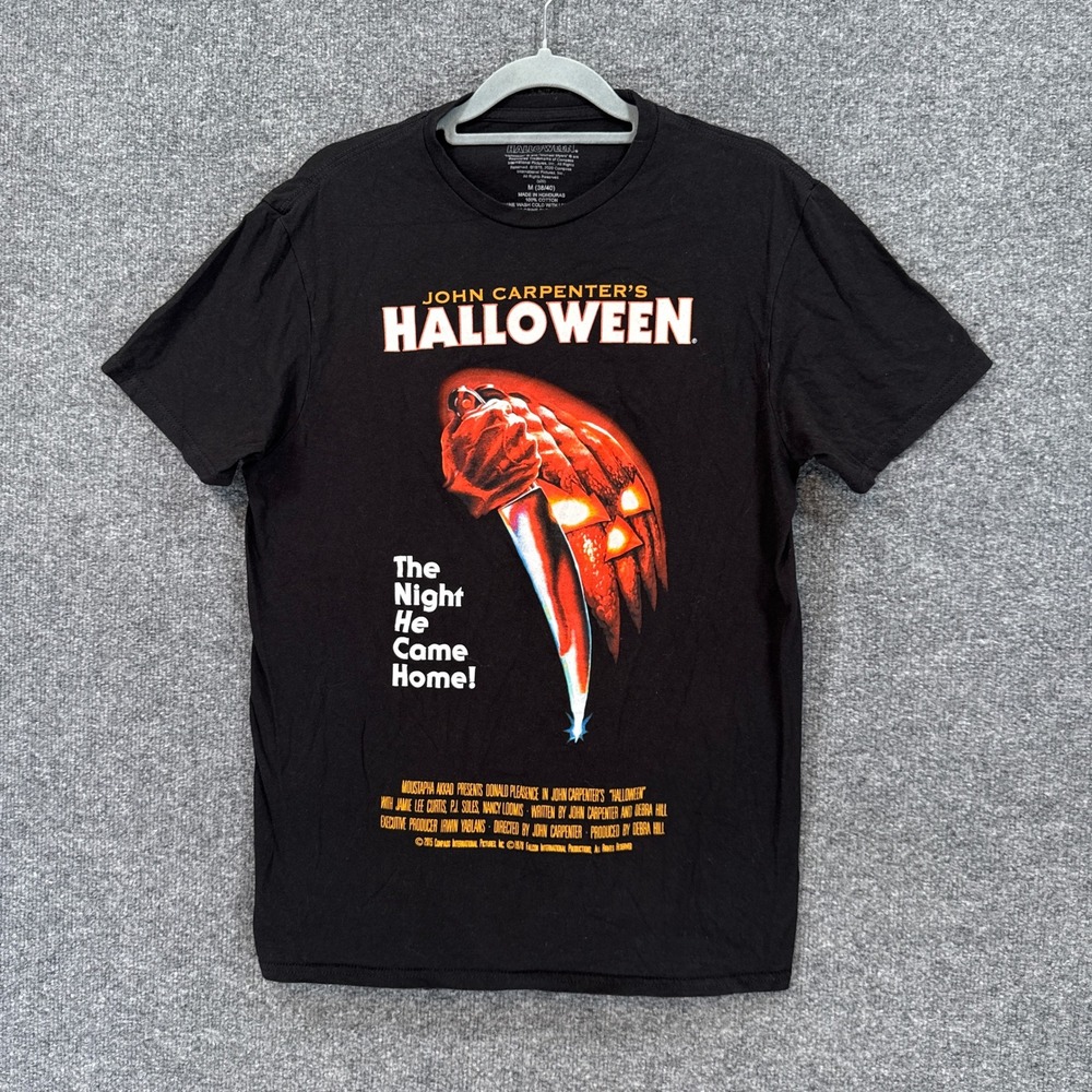 Halloween Tshirt Mens Medium Black Michael Myers Horror Movie Graphic Tee
